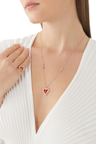 Super Heart Pendant Necklace, 18k Pink Gold with Agate & Diamonds